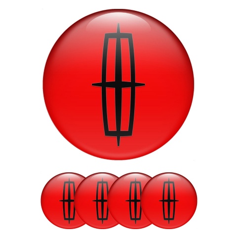 Lincoln Emblem for Center Wheel Caps Red Background Black Grand Logo