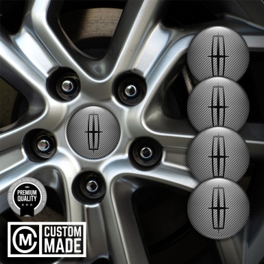 Lincoln Wheel Stickers for Center Caps Carbon Fiber Black Grand Logo