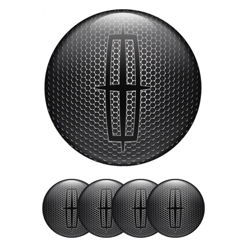 Lincoln Center Caps Wheel Emblem Metallic Grate Black Grand Logo