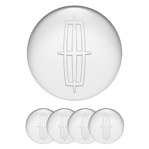Lincoln Stickers for Center Wheel Caps White Base Grand Transparent Logo