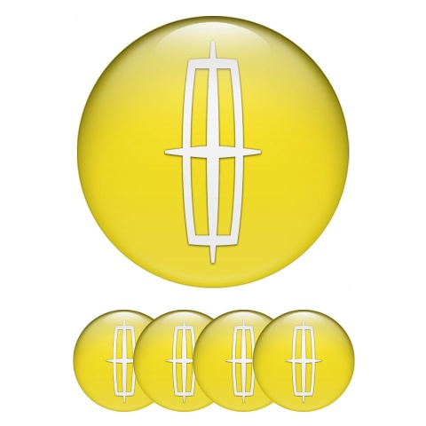 Lincoln Emblem for Wheel Center Caps Yellow Fill Grand White Logo