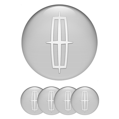 Lincoln Emblem for Center Wheel Caps Grey Base Grand White Logo