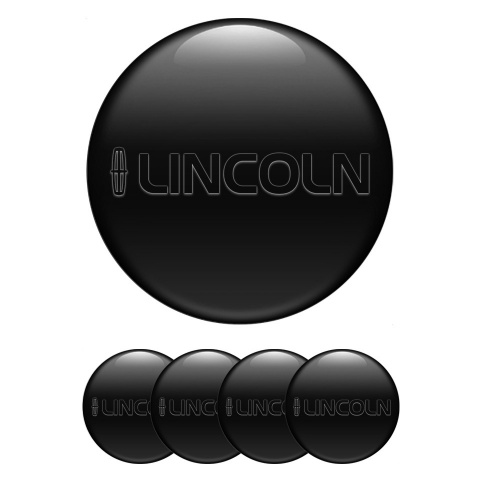 Lincoln Wheel Stickers for Center Caps Black Fill Dark Logo Print