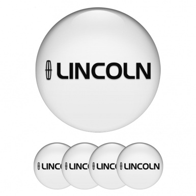 Lincoln Silicone Stickers for Center Wheel Caps White Fill Dark Logo Print