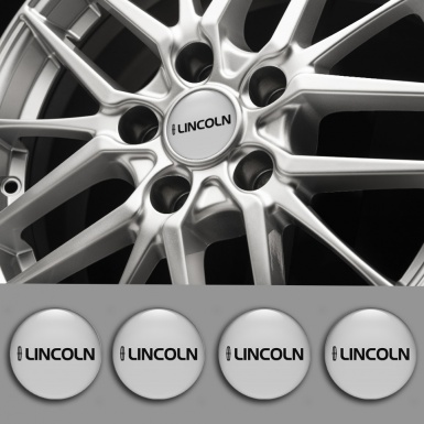 Lincoln Wheel Emblem for Center Caps Grey Base Dark Logo Print