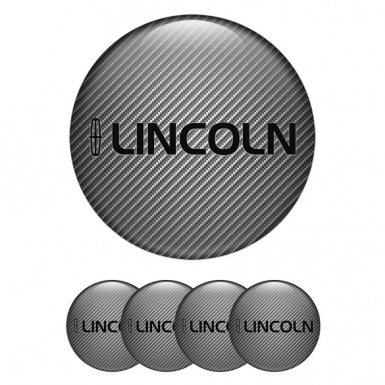 Lincoln Stickers for Wheels Center Caps Carbon Fiber Dark Logo Print