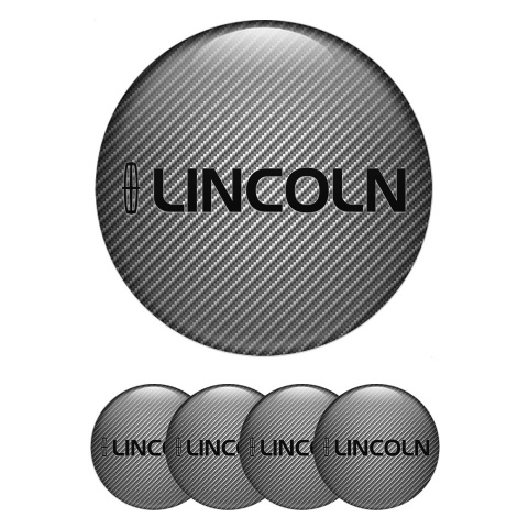 Lincoln Stickers for Wheels Center Caps Carbon Fiber Dark Logo Print