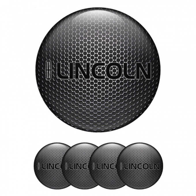 Lincoln Emblem for Wheel Center Caps Metallic Grate Dark Logo Print