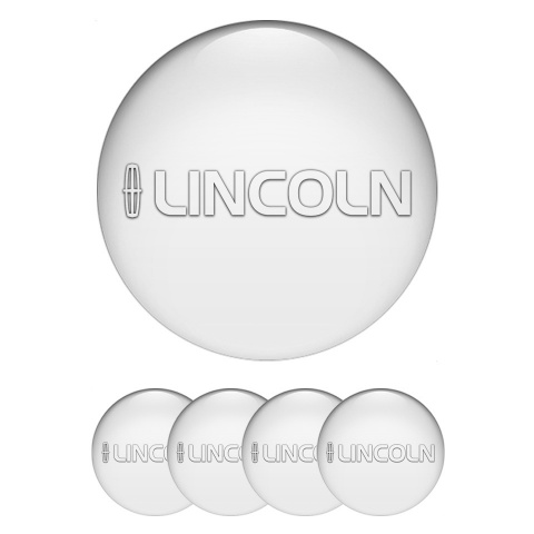 Lincoln Emblems for Center Wheel Caps Pearl Fill White Logo Print