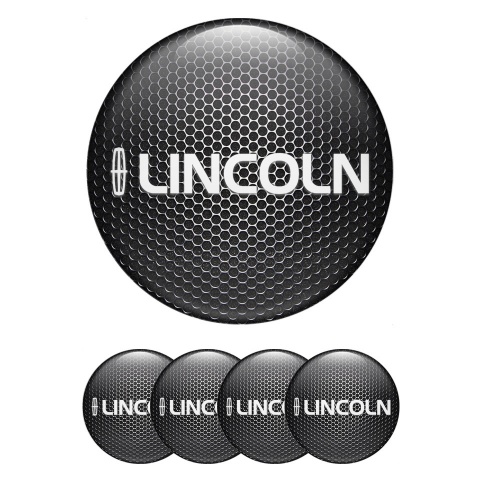 Lincoln Wheel Emblem for Center Caps Steel Mesh White Logo Print