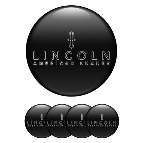 Lincoln Stickers for Center Wheel Caps Black Base Black Luxury Edition