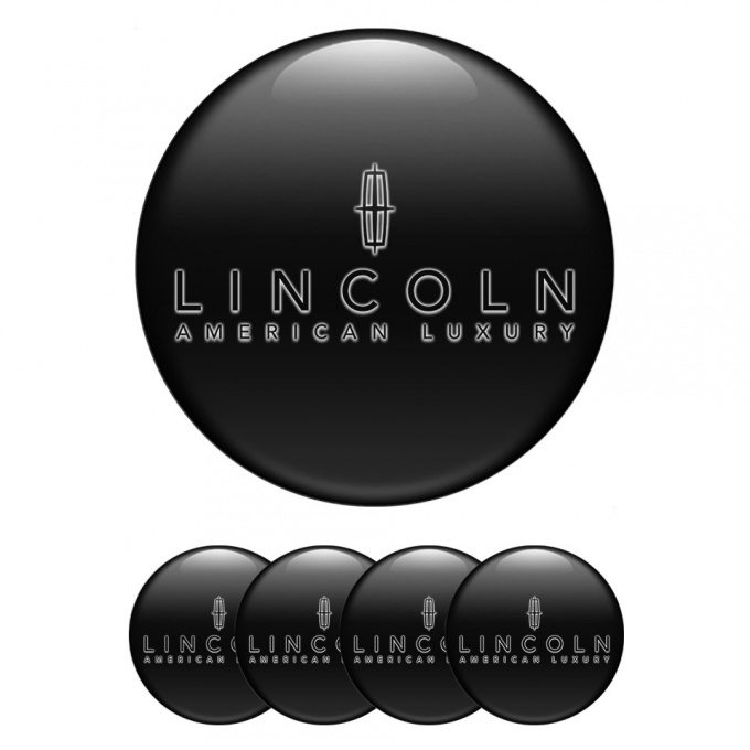 Lincoln Stickers for Center Wheel Caps Black Base Black Luxury Edition