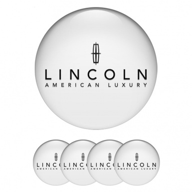 Lincoln Emblem for Wheel Center Caps White Base Black Color Luxury Logo