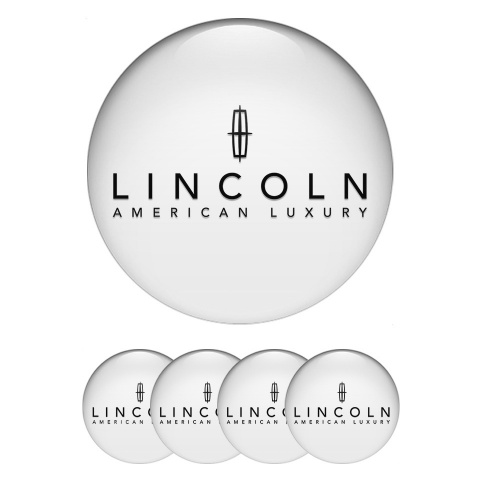 Lincoln Emblem for Wheel Center Caps White Base Black Color Luxury Logo