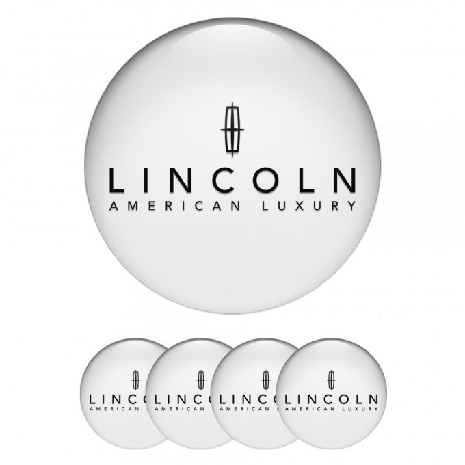 Lincoln Emblem for Wheel Center Caps White Base Black Color Luxury Logo