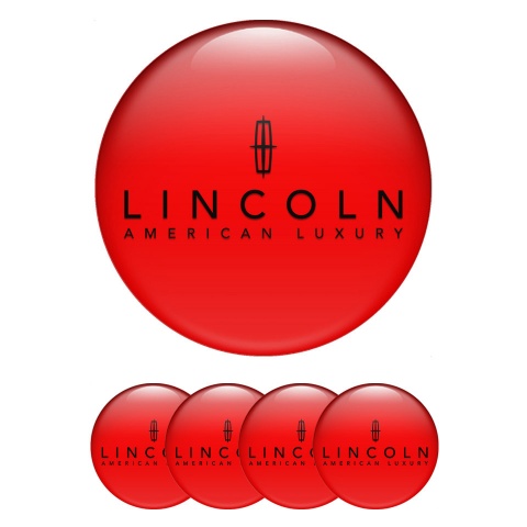 Lincoln Emblem for Center Wheel Caps Red Base Black Luxury Logo