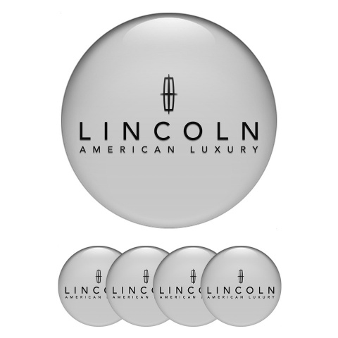 Lincoln Emblems for Center Wheel Caps Grey Fill Black Luxury Logo