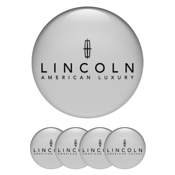 Lincoln Emblems for Center Wheel Caps Grey Fill Black Luxury Logo