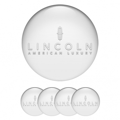Lincoln Stickers for Wheels Center Caps Pearl Base White Luxury Logo