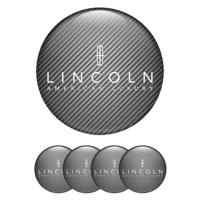 Lincoln Emblems for Center Wheel Caps Carbon Fiber White Luxury Logo
