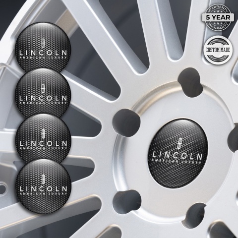 Lincoln Wheel Stickers for Center Caps Steel Grate White Luxury Logo