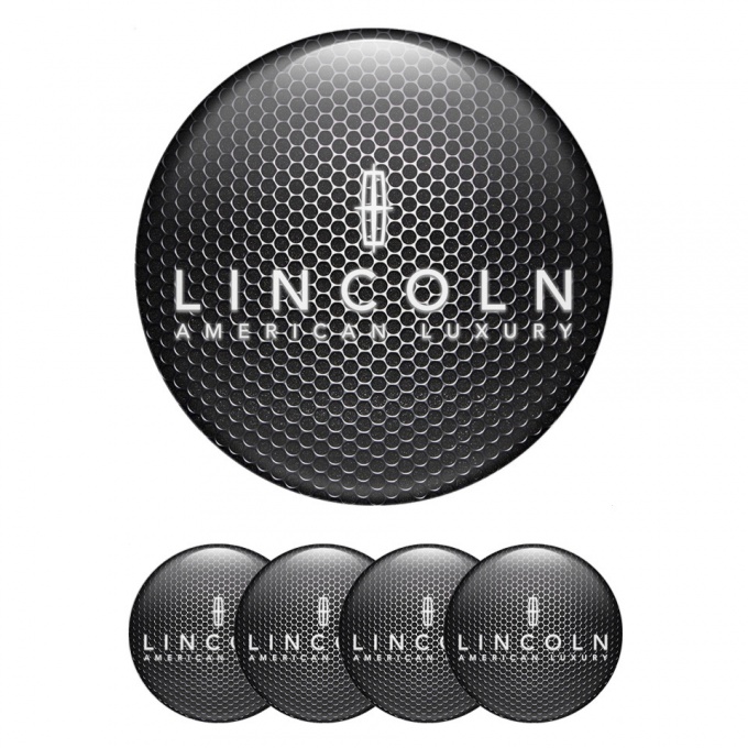 Lincoln Wheel Stickers for Center Caps Steel Grate White Luxury Logo
