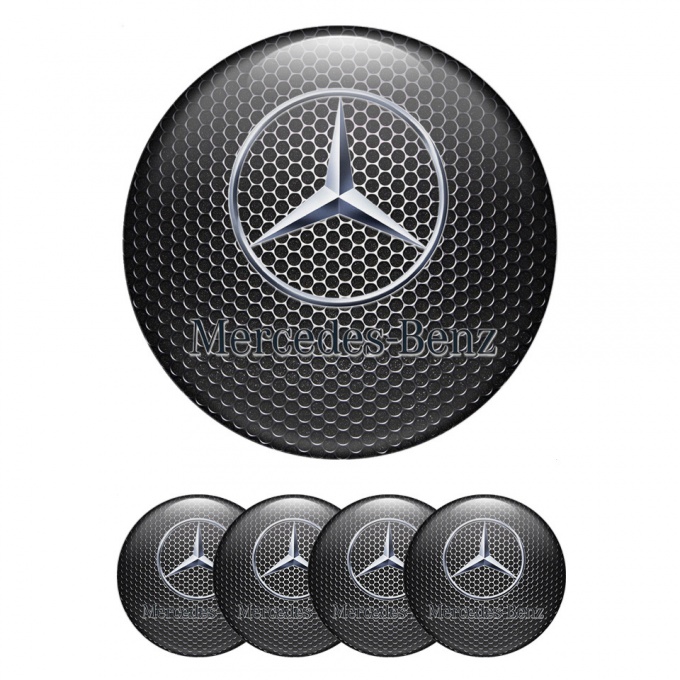 Mercedes Emblem for Center Wheel Caps Carbon Metal Mesh Logo Edition