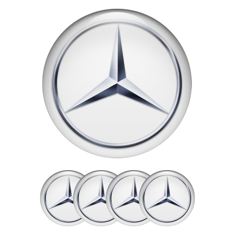 Mercedes Emblems for Center Wheel Caps White Metallic Star Edition