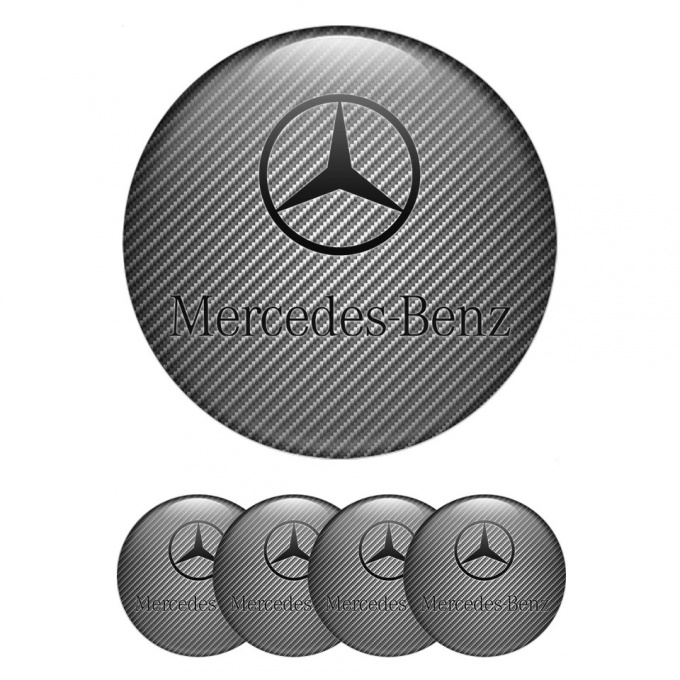 Mercedes Emblems for Center Wheel Caps Carbon Print Classic Black Logo