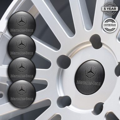 Mercedes Wheel Stickers for Center Caps Steel Grate Classic Black Logo