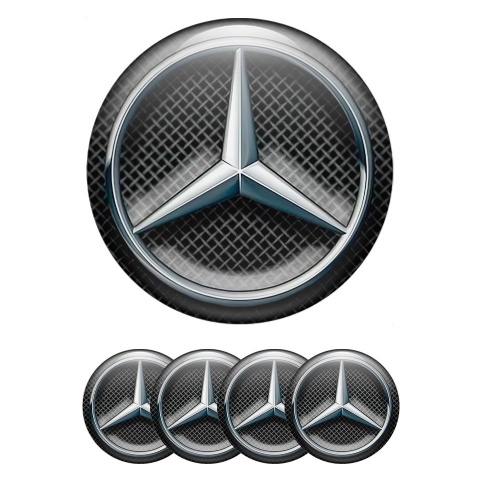 Mercedes Stickers for Center Wheel Caps Metal Mesh Steel 3d Logo