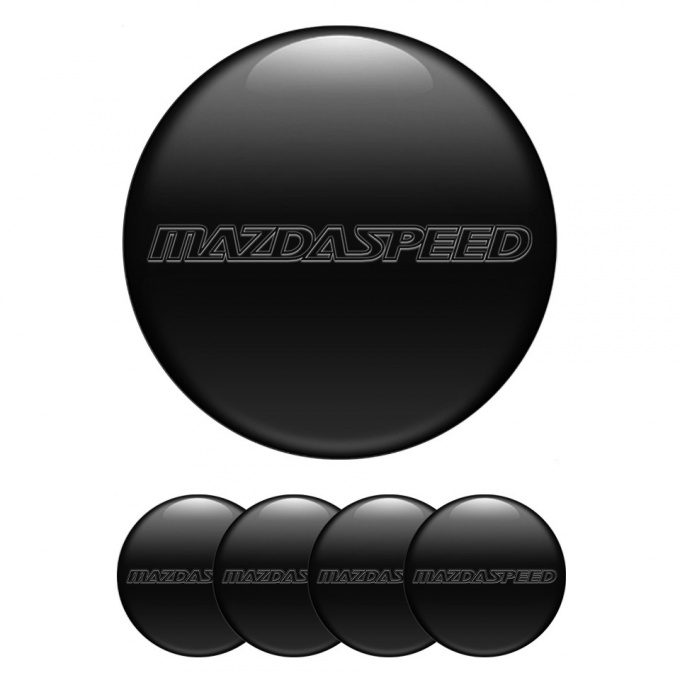 Mazda Speed Stickers for Wheels Center Caps Black Print Dark Sport Logo