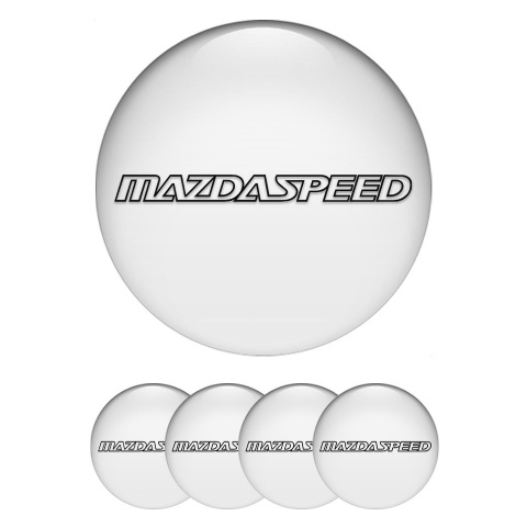 Mazda Speed Emblem for Wheel Center Caps White Print Dark Sport Logo