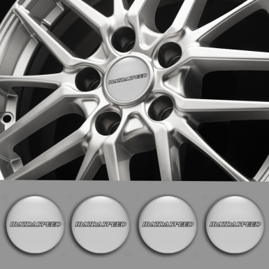 Mazda Speed Emblems for Center Wheel Caps Grey Print Dark Sport Logo