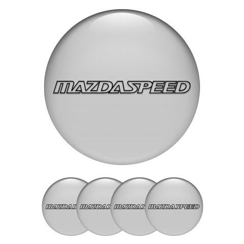 Mazda Speed Emblems for Center Wheel Caps Grey Print Dark Sport Logo