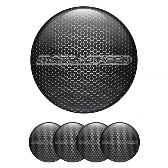 Mazda Speed Stickers for Center Wheel Caps Dark Mesh Dark Sport Logo