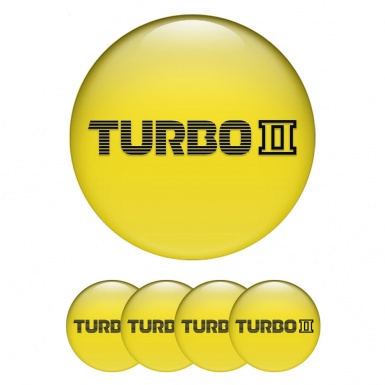 Mazda Turbo Stickers for Wheels Center Caps Yellow Fill Black Logo