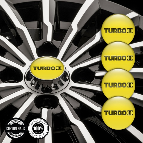 Mazda Turbo Stickers for Wheels Center Caps Yellow Fill Black Logo