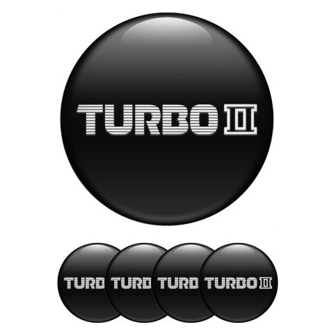 Mazda Turbo Wheel Emblem for Center Caps Black Print White Logo