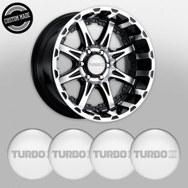 Mazda Turbo Stickers for Wheels Center Caps Pearl Print White Logo