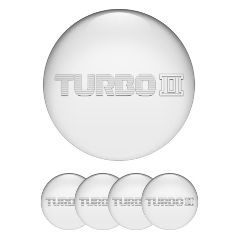 Mazda Turbo Stickers for Wheels Center Caps Pearl Print White Logo