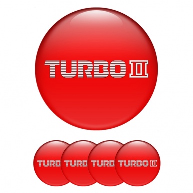 Mazda Turbo Emblem for Wheel Center Caps Red Print White Logo