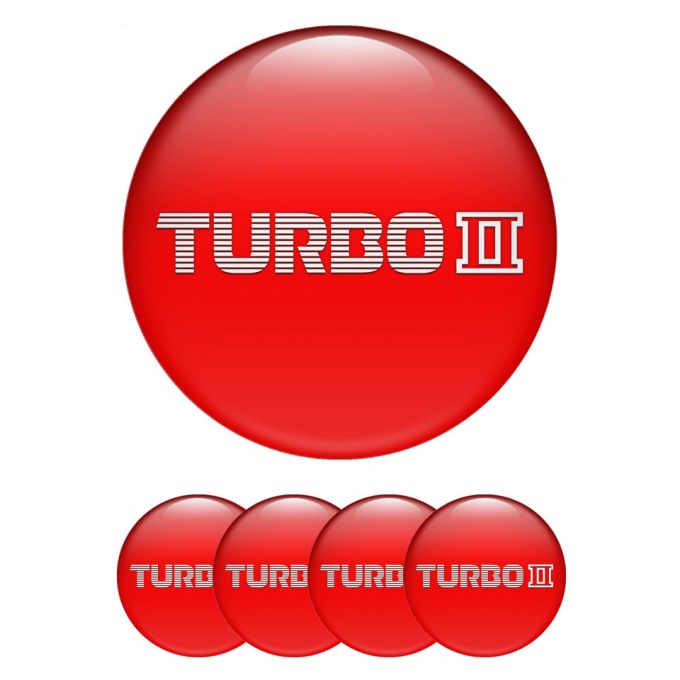 Mazda Turbo Emblem for Wheel Center Caps Red Print White Logo