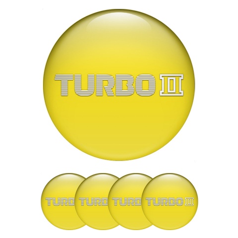 Mazda Turbo Emblem for Center Wheel Caps Yellow Print White Logo
