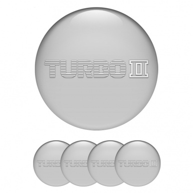 Mazda Turbo Center Wheel Caps Stickers Grey Print White Logo