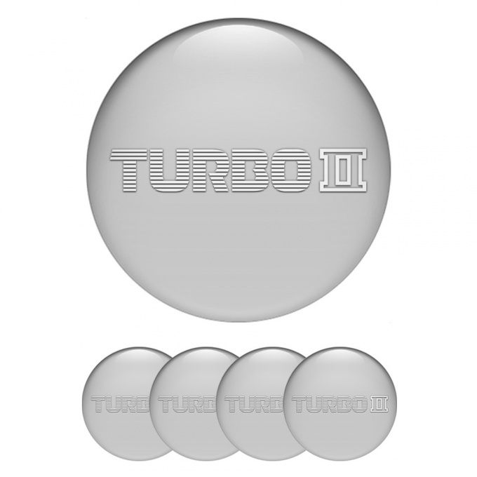 Mazda Turbo Center Wheel Caps Stickers Grey Print White Logo