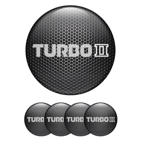 Mazda Turbo Wheel Stickers for Center Caps Metallic Mesh White Logo