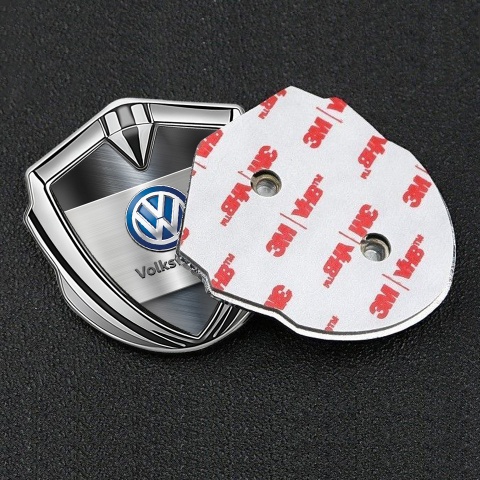VW Bodyside Emblem Self Adhesive Silver Brushed Aluminum Classic Logo