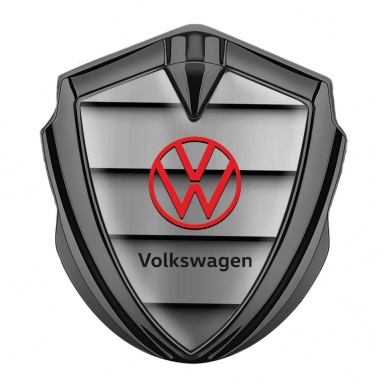 VW Emblem Badge Self Adhesive Graphite Shutter Effect Red Logo Edition