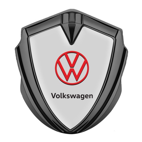 VW Emblem Ornament Graphite Light Grey Fill Red Logo Edition
